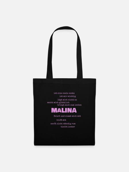 Sprüche Malina - Stoffbeutel - Schwarz