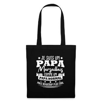 Je suis un Papa Marseillais - Sac en tissu - noir - Devant