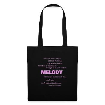 Geschenk für Melody - Stoffbeutel - Schwarz - Vorne