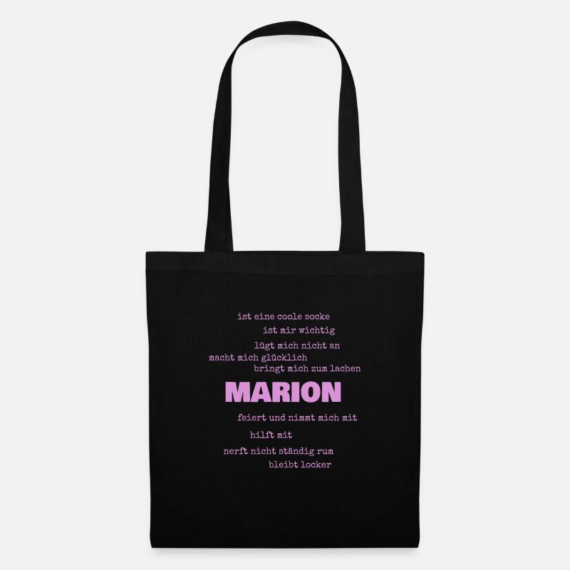 Sprüche Marion - Stoffbeutel - Schwarz