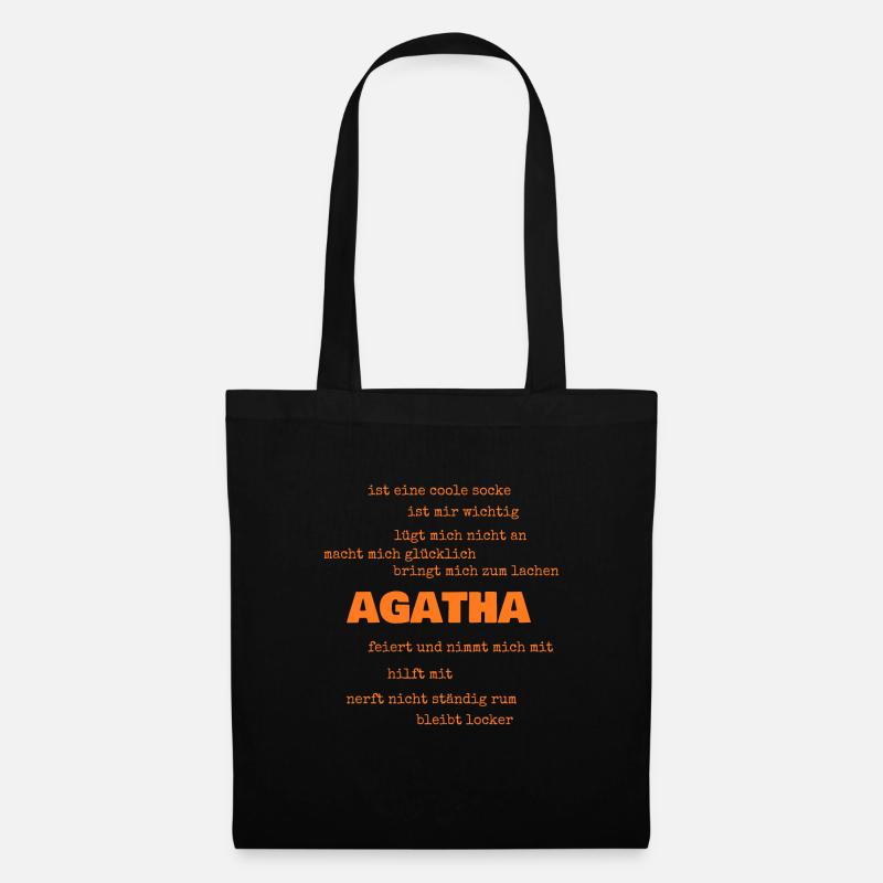 Sprüche Agatha - Stoffbeutel - Schwarz