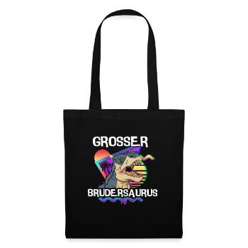 Grand frère Saurus T-Rex Dino - Sac en tissu - noir - Devant