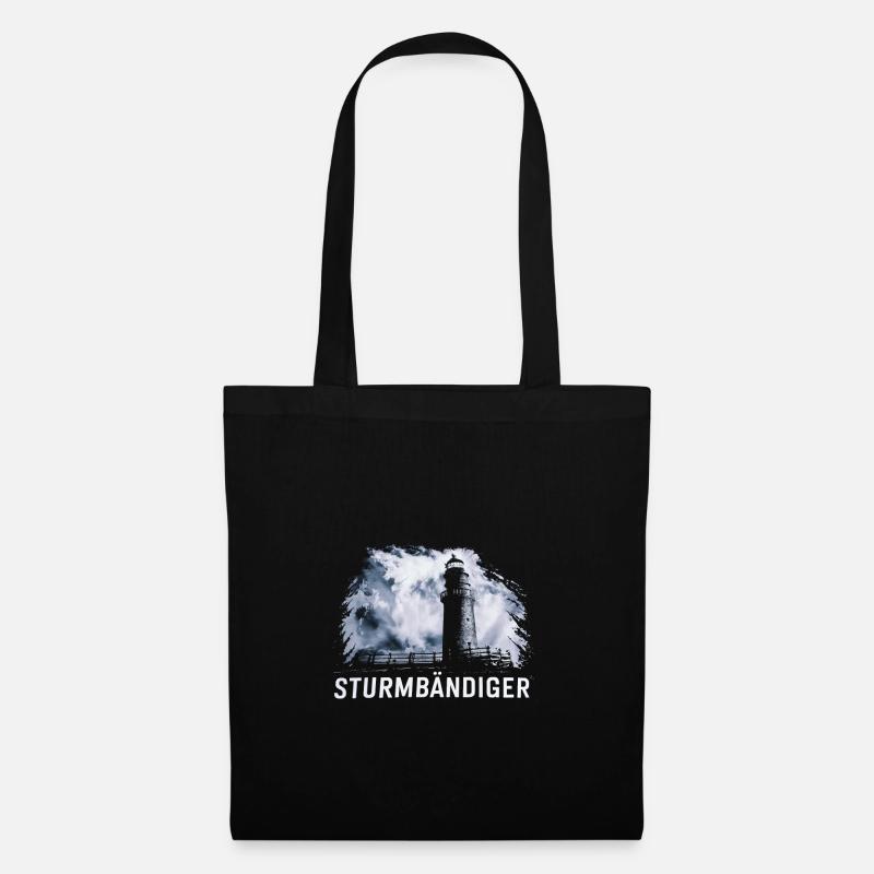 Sturmbändiger Leuchtturm Norddeutschlands Mystik - Stoffbeutel - Schwarz