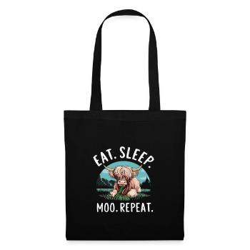 Eating Sleeping Mooing Highland Cattle - Tote Bag - black - Front