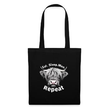 Eat Sleep Moo Highland Beef - Tote Bag - black - Front