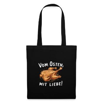 Vom Osten Mit Liebe Broiler Hähnchen - Stoffbeutel - Schwarz - Vorne