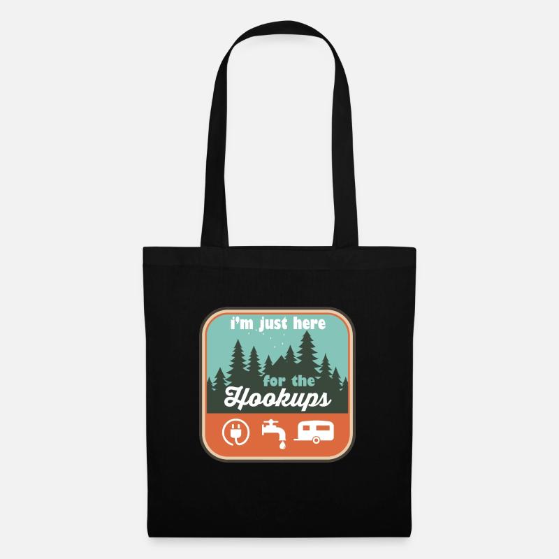 I'm Just Here For the Hookups RV Camping - Tote Bag - black