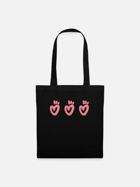 3 hearts t-shirt - Tote Bag - black