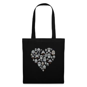 medieval helmets heart Middle Ages - Tote Bag - black - Front