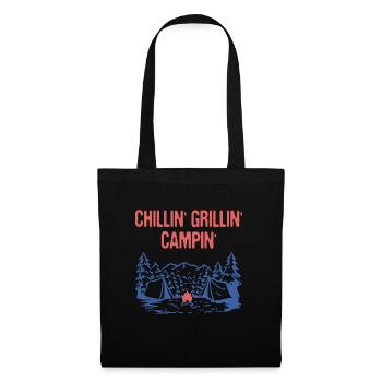 Chillin' Grillin' Campin' Funny Camping Humor - Tote Bag - black - Front