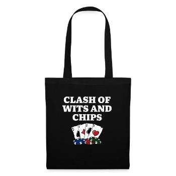 Clash of Wits et Chips Poker Contest Poker - Sac en tissu - noir - Devant