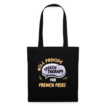 Fournir une orthophonie pour les frites Français drôles - Sac en tissu - noir - Devant