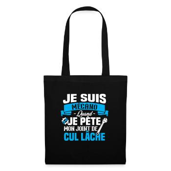 Je suis mécano humour cadeau mécanicien - Sac en tissu - noir - Devant