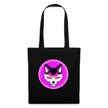 Kitsun Vaporwave Japanische Kami Vaporwave Kitsune - Stoffbeutel - Schwarz - Vorne