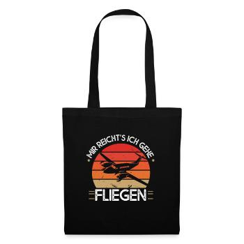 Mir reichts ich geh Fliegen Modellflug Flugzeug - Stoffbeutel - Schwarz - Vorne