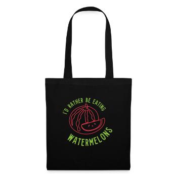 Manger des Pastèques Fruits d'été - Sac en tissu - noir - Devant