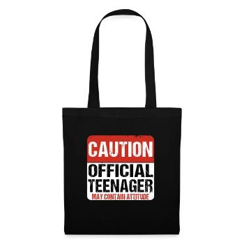 Caution Official May contain Attitude 13 years old - Tote Bag - black - Front