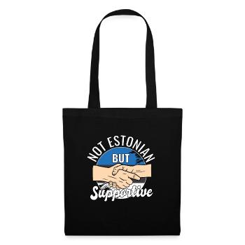 Not Estonian But Supportive Country Traveler - Tote Bag - black - Front