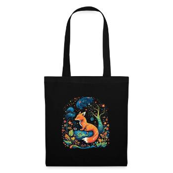 Fox Forest Moon Fable, conte de fées mythique - Sac en tissu - noir - Devant