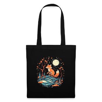 Fox Forest Moon Fable Mythical Fairy Tale - Tote Bag - black - Front