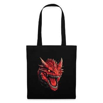 Drache mystisch Lindwurm Monster Ungeheuer Biest - Stoffbeutel - Schwarz - Vorne