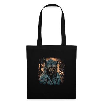 Chien, loup, loup-garou, cerbère, mythe de - Sac en tissu - noir - Devant