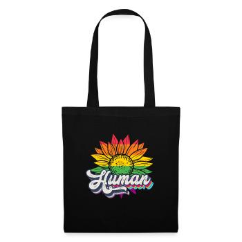 Human Sunflower Rainbow LGBTQ Pride Flag - Tote Bag - black - Front
