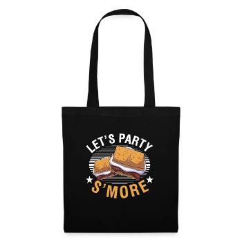 Marshmallow Camping Camper Funny Let's Party Smore - Tote Bag - black - Front