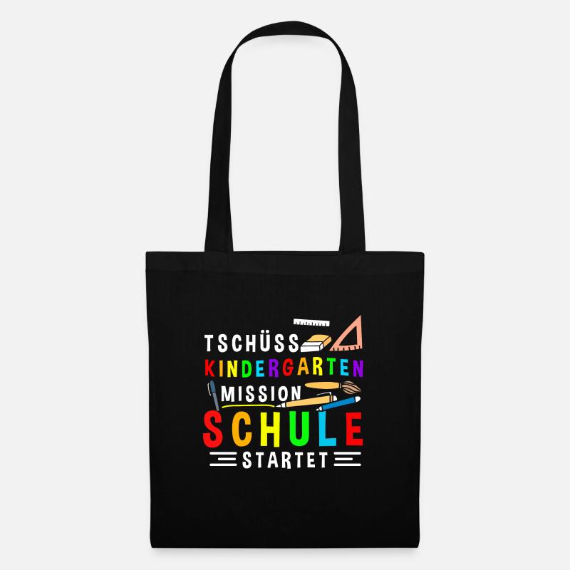 Tschüss Kindergarten Mission Schule Startet - Stoffbeutel - Schwarz