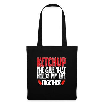 Ketchup Ketchup à la tomate - Sac en tissu - noir - Devant