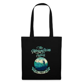 La montagne reçoit des randonneurs et des alpinistes vintage - Sac en tissu - noir - Devant