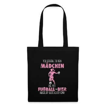 Idée cadeau fille de football - Sac en tissu - noir - Devant