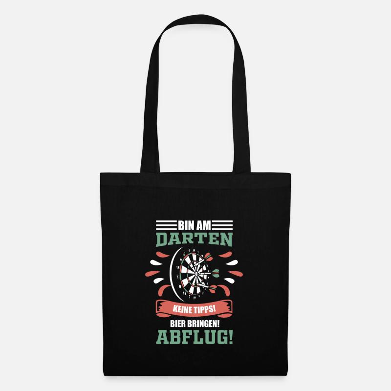 Dart Darts Darten Spruch - Stoffbeutel - Schwarz