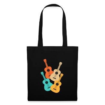 Ukulélé Musiciens colorés - Sac en tissu - noir - Devant