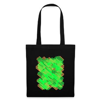 Orange neon green stripes - Tote Bag - black - Front