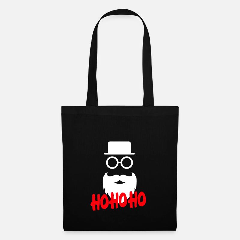 HOHOHO Hipster Santa ugly Christmas - Stoffbeutel - Schwarz