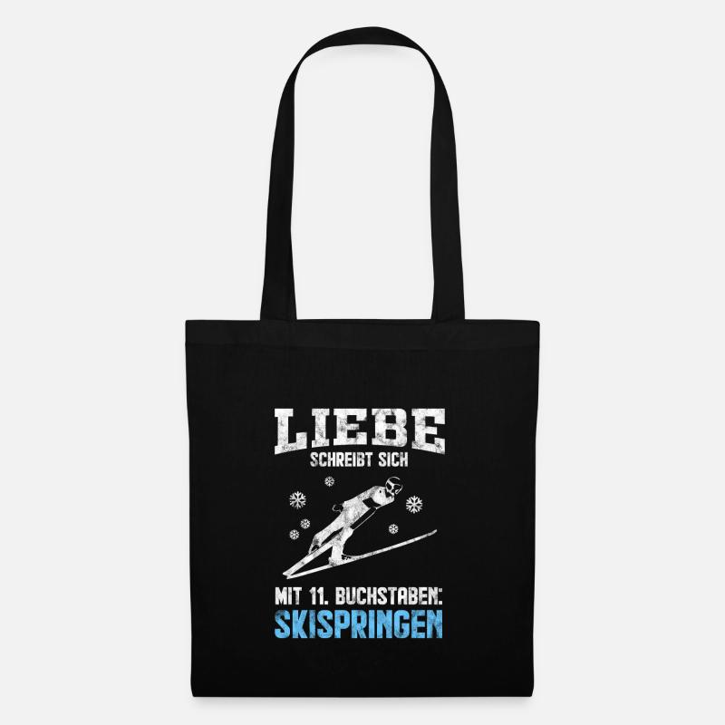 Skispringen Leidenschaft & Liebe - Stoffbeutel - Schwarz