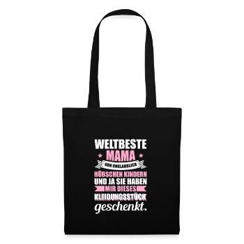 Weltbeste Mama Geschenk - Stoffbeutel - Schwarz - Vorne