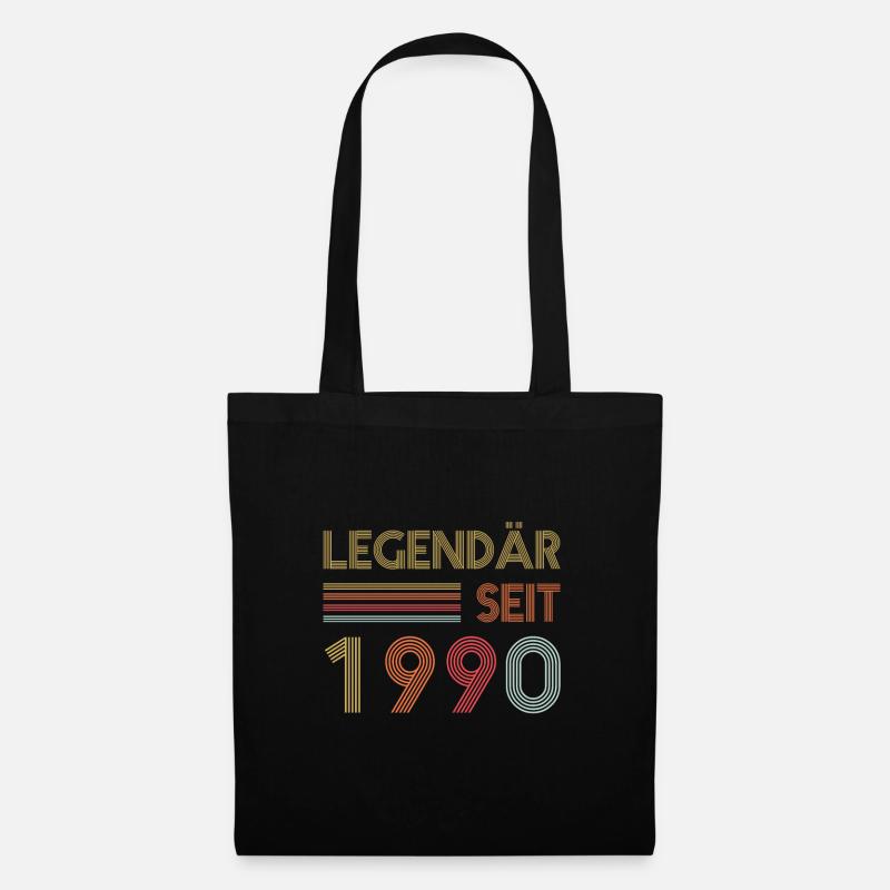 30 Geburtstag - Legendär seit 1990 Retro - Stoffbeutel - Schwarz
