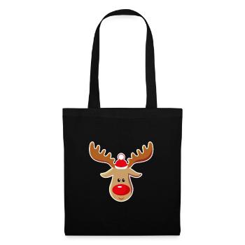 Cadeau de Noël Rudolf avec Rennes - Sac en tissu - noir - Devant