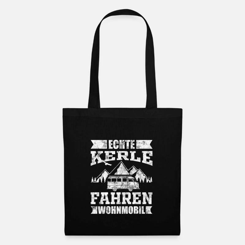 Echte Kerle fahren Wohnmobil - Stoffbeutel - Schwarz