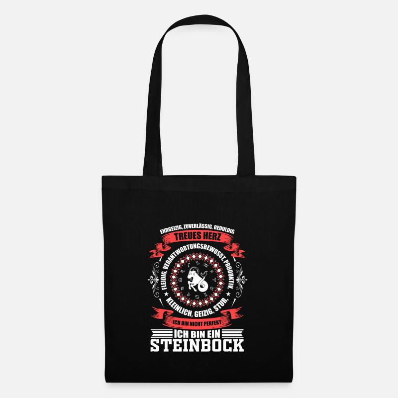Sternzeichen Steinbock Sternbilder Geschenk - Stoffbeutel - Schwarz