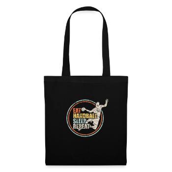 Handball Handballer Retro Geschenk - Stoffbeutel - Schwarz - Vorne