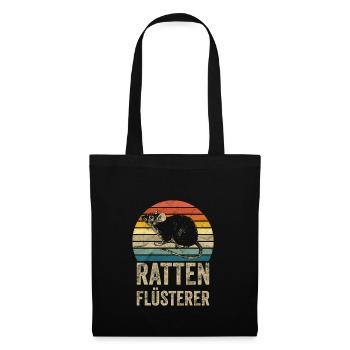 Ratte Ratten Flüsterer Geschenk - Stoffbeutel - Schwarz - Vorne