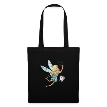Fée des dents et pluie d'argent - Sac en tissu - noir - Devant