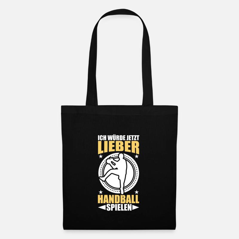 Handball Handballer Spruch - Stoffbeutel - Schwarz