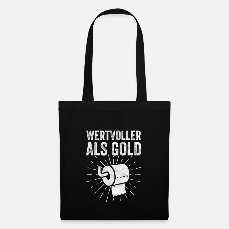 Lustiges Klopapier Geschenk - Stoffbeutel - Schwarz