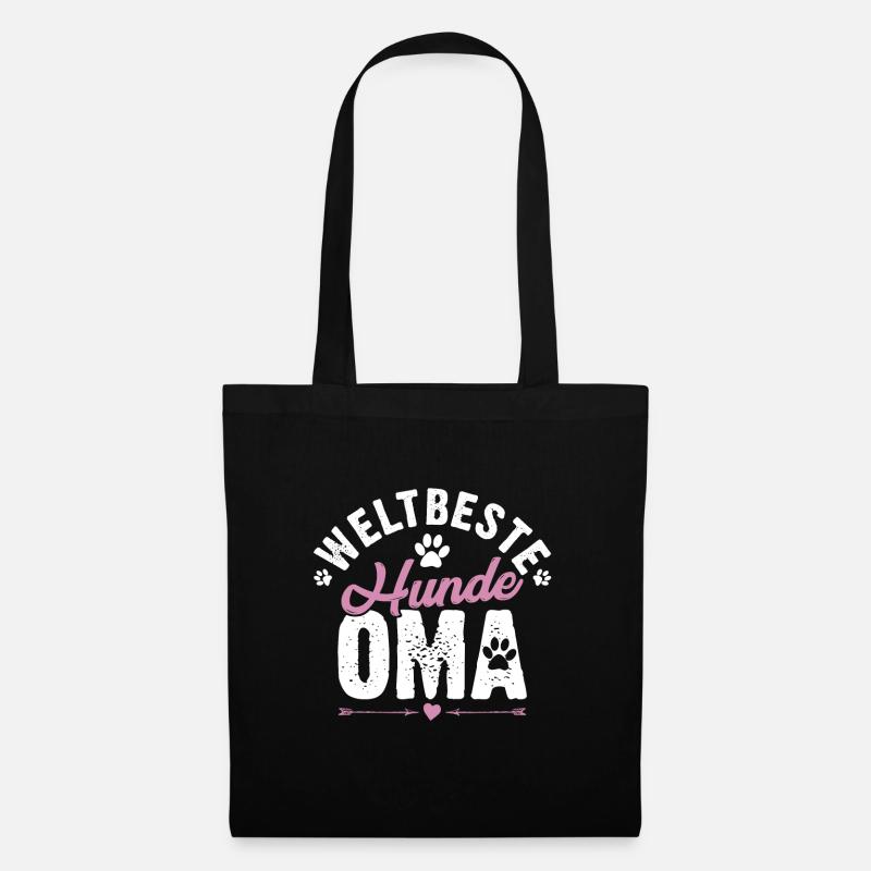 Oma Hundehalterin Hund Geschenkidee - Stoffbeutel - Schwarz