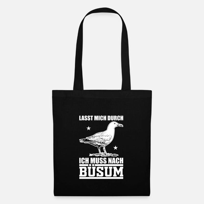 Lustiges Büsum Hafenort Sprüche Geschenk - Stoffbeutel - Schwarz