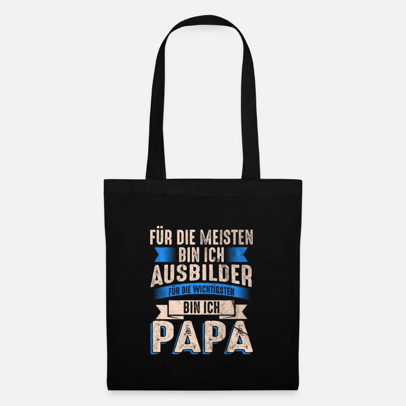 Lustiges Ausbilder & Papa Geschenk - Stoffbeutel - Schwarz